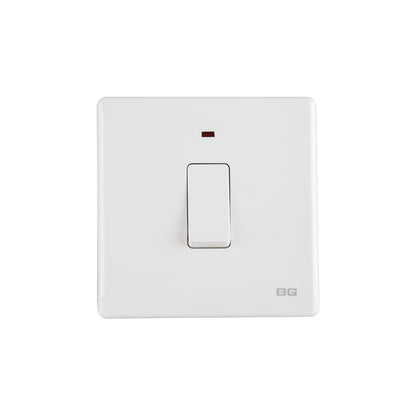 British General BG Neo Slimline 20Amp Double Pole Switch with LED (PCWH31)