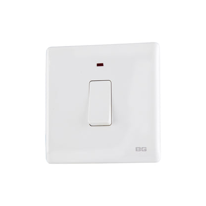 British General BG Neo Slimline 20Amp Double Pole Switch with LED (PCWH31)
