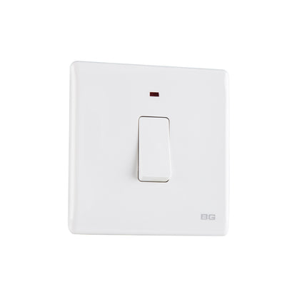 British General BG Neo Slimline 20Amp Double Pole Switch with LED (PCWH31)