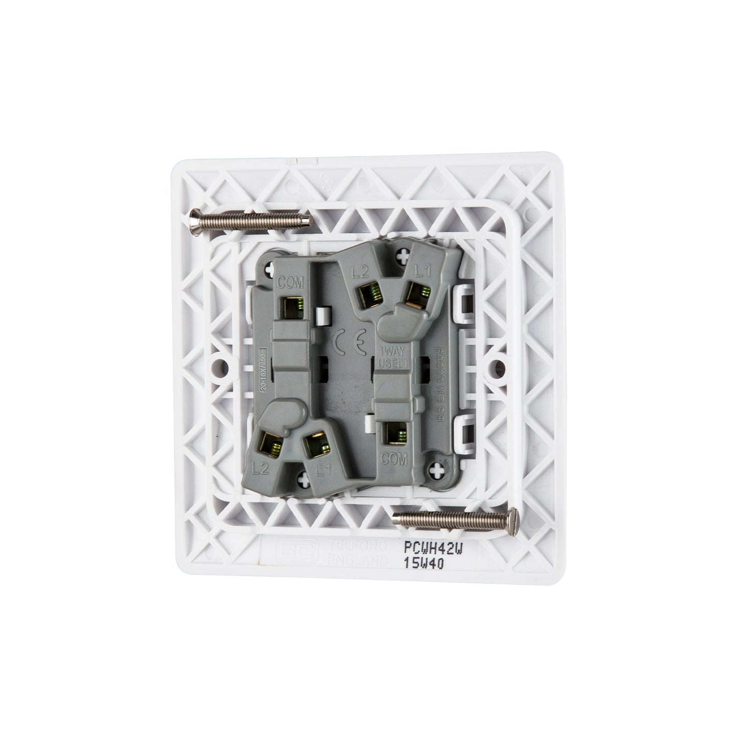 British General BG Neo Slimline 2 Mega Rocker 2-Way Switches (PCWH42W)