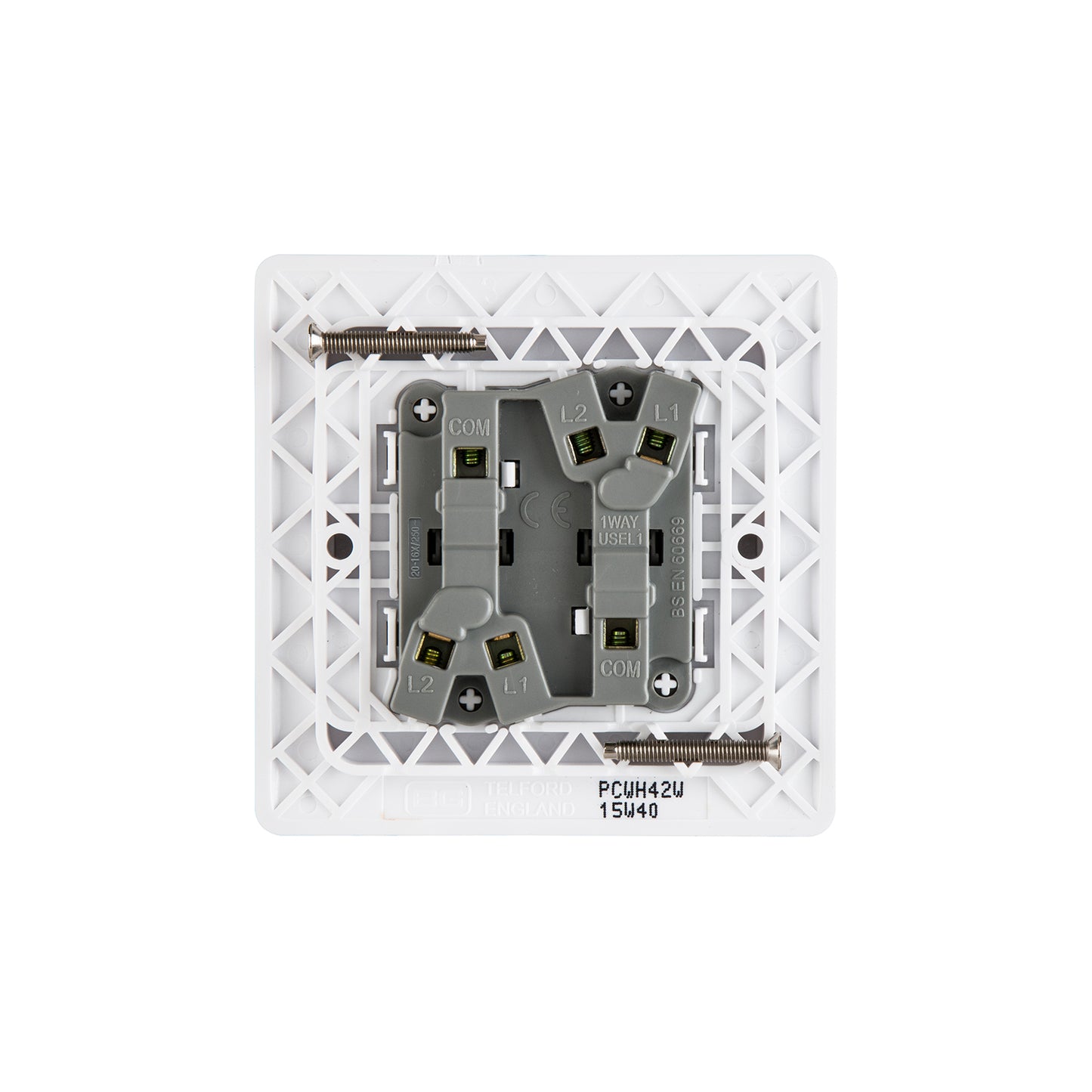 British General BG Neo Slimline 2 Mega Rocker 2-Way Switches (PCWH42W)