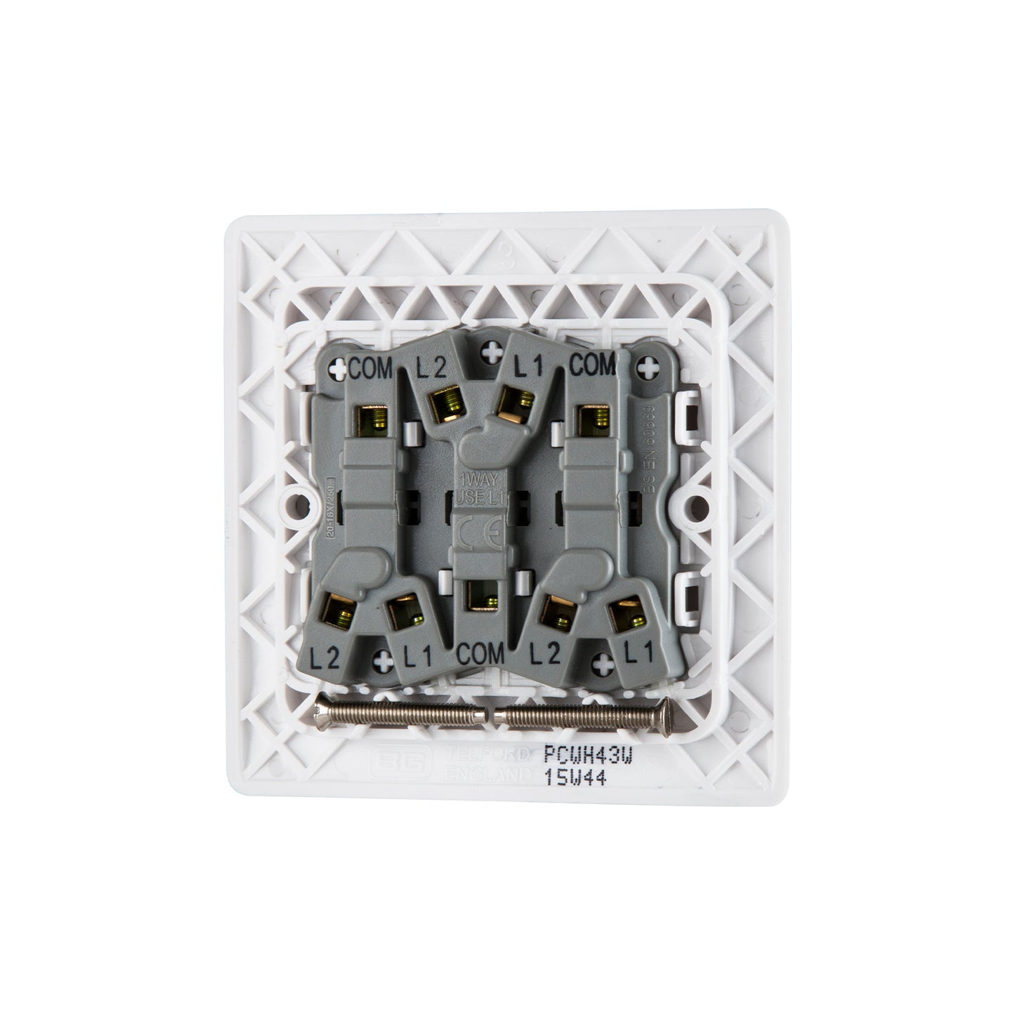 British General BG Neo Slimline 3 Gangs Mega Rocker 2-Way Switches (PCWH43W)