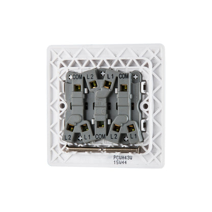 British General BG Neo Slimline 3 Gangs Mega Rocker 2-Way Switches (PCWH43W)