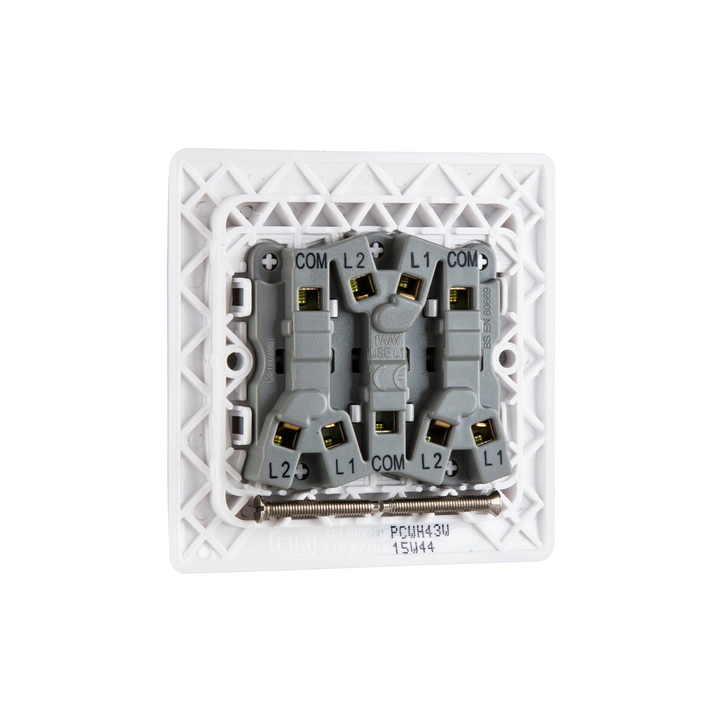 British General BG Neo Slimline 3 Gangs Mega Rocker 2-Way Switches (PCWH43W)