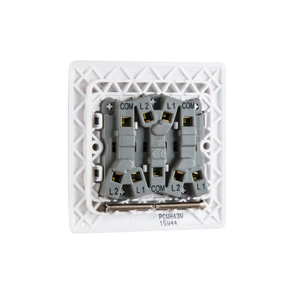British General BG Neo Slimline 3 Gangs Mega Rocker 2-Way Switches (PCWH43W)