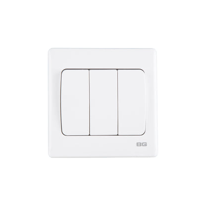 British General BG Neo Slimline 3 Gangs Mega Rocker 2-Way Switches (PCWH43W)