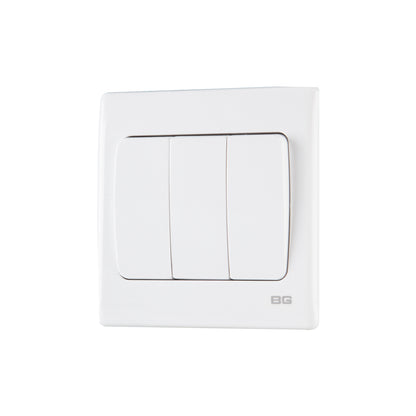British General BG Neo Slimline 3 Gangs Mega Rocker 2-Way Switches (PCWH43W)