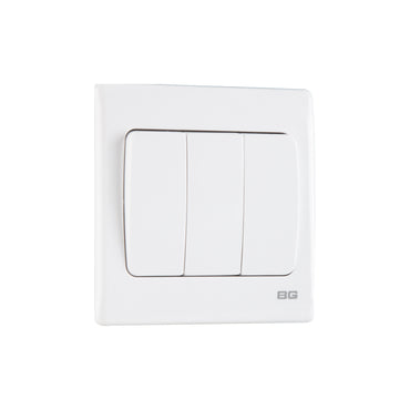 British General BG Neo Slimline 3 Gangs Mega Rocker 2-Way Switches (PCWH43W)