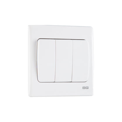 British General BG Neo Slimline 3 Gangs Mega Rocker 2-Way Switches (PCWH43W)