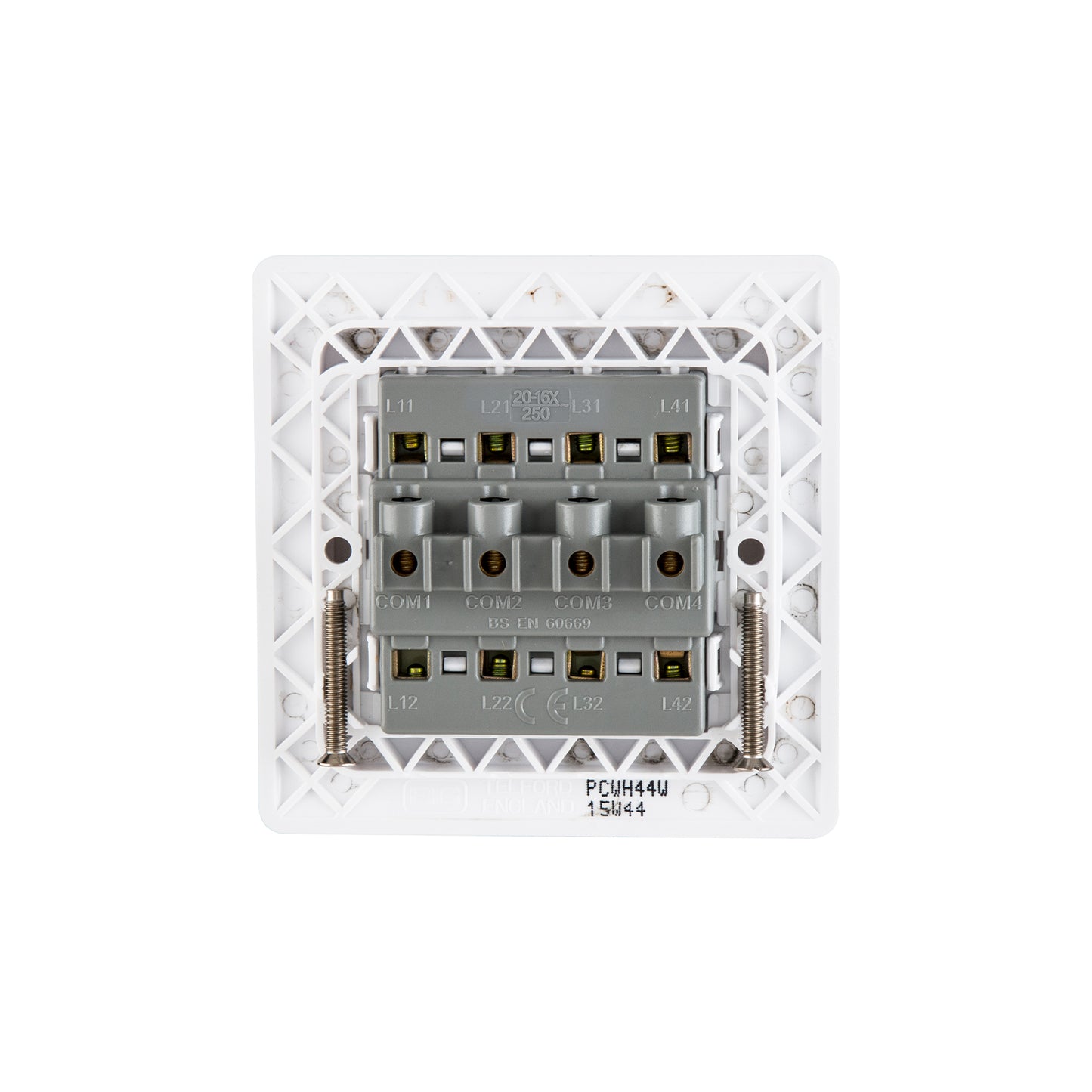 British General BG Neo Slimline 4 Gangs Mega Rocker 2-Way Switches (PCWH44W)