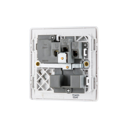 British General BG Neo Slimline 15Amp Single Pole Round Pin Switched Socket (PCWH99)