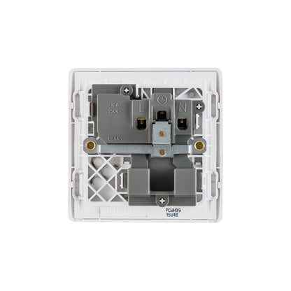 British General BG Neo Slimline 15Amp Single Pole Round Pin Switched Socket (PCWH99)