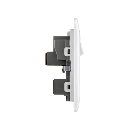 British General BG Neo Slimline 15Amp Single Pole Round Pin Switched Socket (PCWH99)
