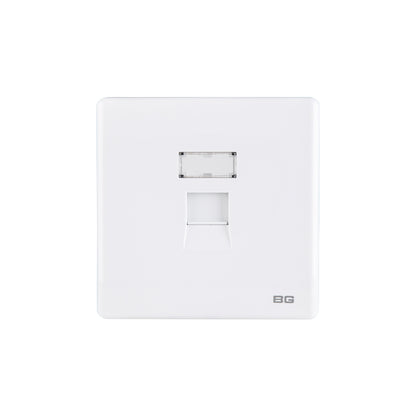 British General BG Neo Slimline Single Gang RJ45 Data Socket, White  (PCWHRJ451)