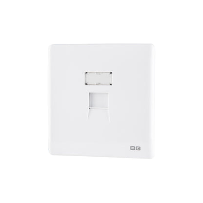 British General BG Neo Slimline Single Gang RJ45 Data Socket, White  (PCWHRJ451)