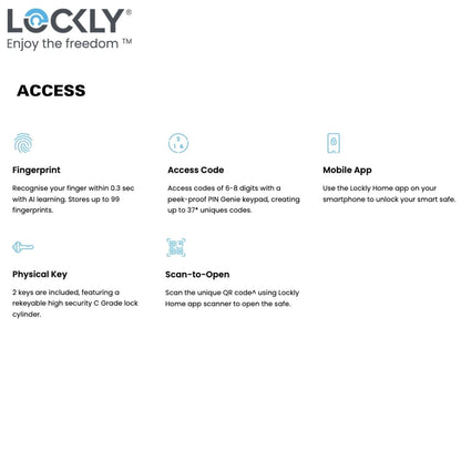 Lockly Smart Safe  PGV528WMB – Wi-Fi Controlled Biometric Safe for Ultimate Home Security