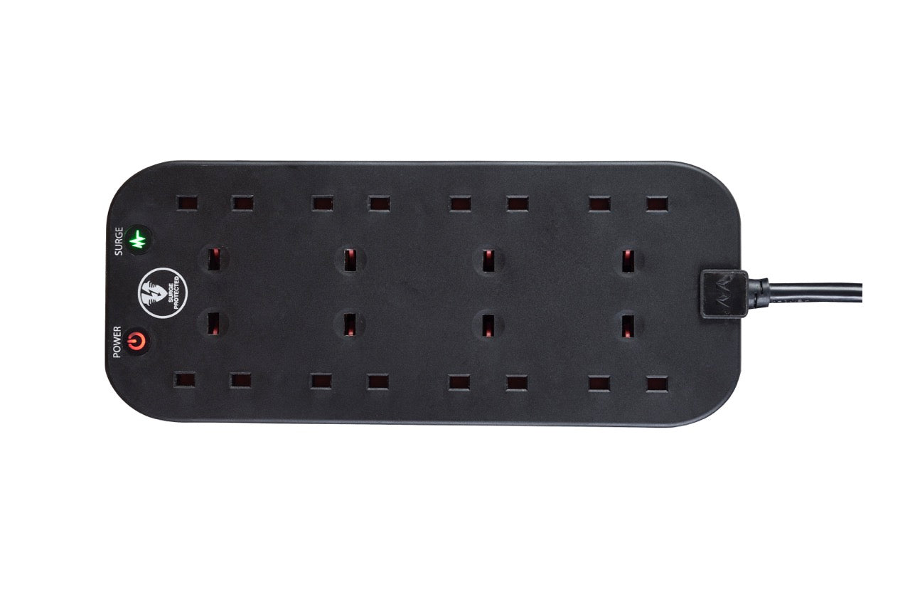 Masterplug Surged Protected 8 Sockets Extension Leads 2 meter White (SRG82N)
