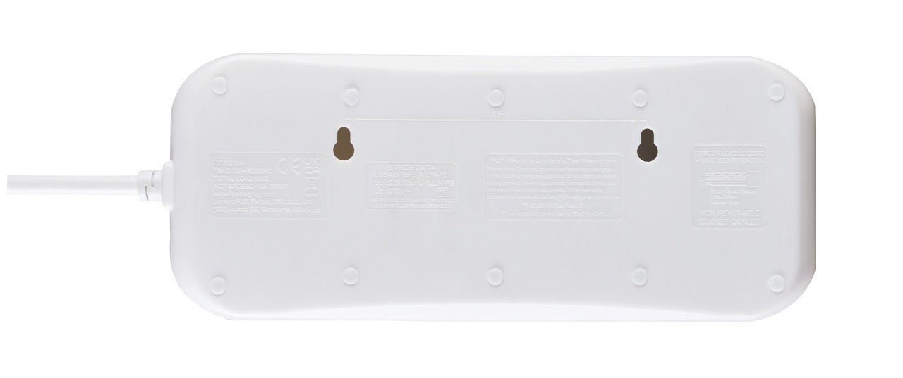 Masterplug Surged Protected 8 Sockets Extension Leads 2 meter White (SRG82N)