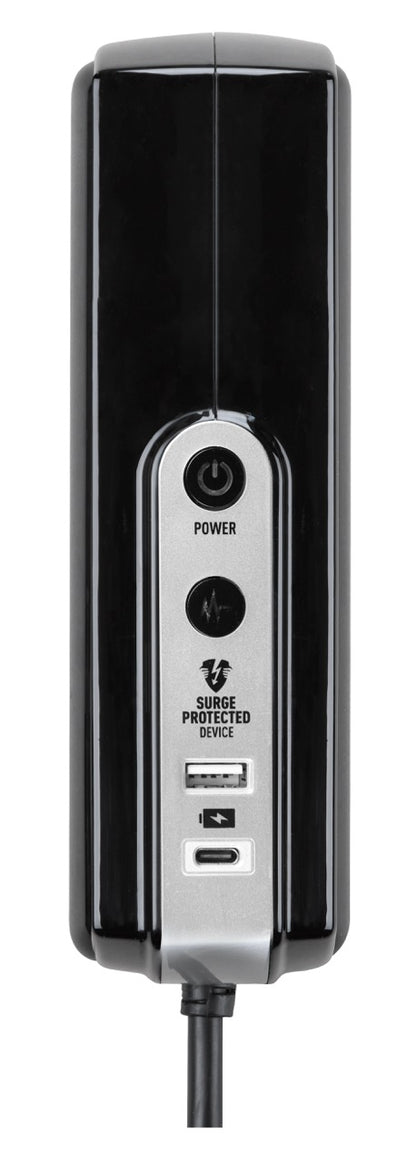 Masterplug Back-To-Back 6 Socket 2M Surge+Switched Extension Lead with USB A+C (SRGDSUAC2062PB)