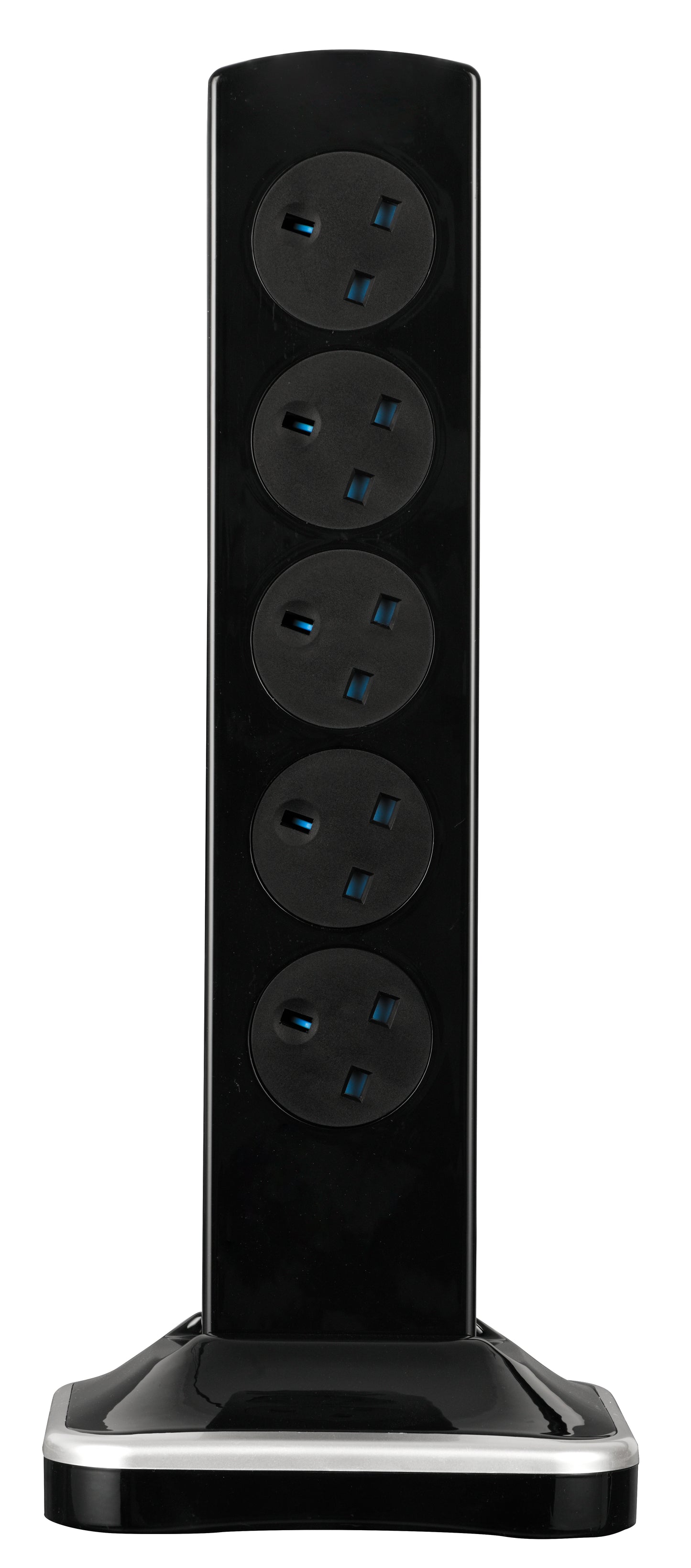 Masterplug 10 Socket 3 Meter Surge Protected Tower With Super-Fast USB A+C (SRGTOWSUAC20103PB)