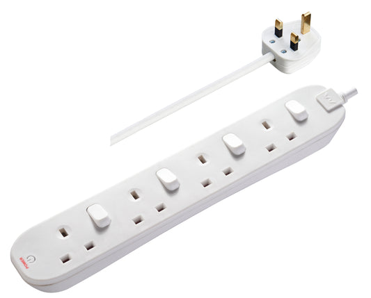 Masterplug Individual Switched 4 Sockets Extension Lead with LED Indicator 2 Meter (SWC42)