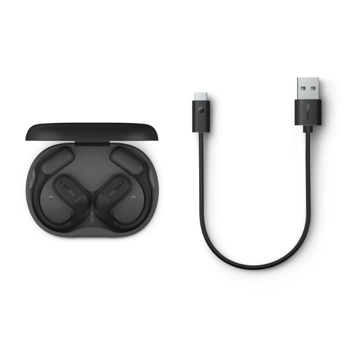 Philips Open-Ear True Wireless Sports Headphones Open-Ear Fit Ear-Hook Design Up to 28H Play (TAA6709DG/97)