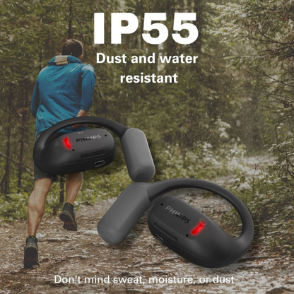 Philips Open-Ear True Wireless Sports Headphones Open-Ear Fit Ear-Hook Design Up to 28H Play (TAA6709DG/97)