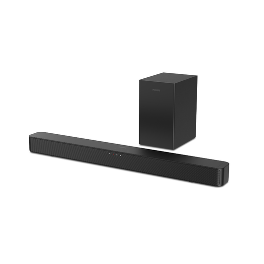 Philips 2.1 Channel Soundbar with Wireless Subwoofer - 140W Max Power, Bluetooth 5.4, HDMI ARC, Dedicated EQ Modes, Wall Mountable (TAB4500)