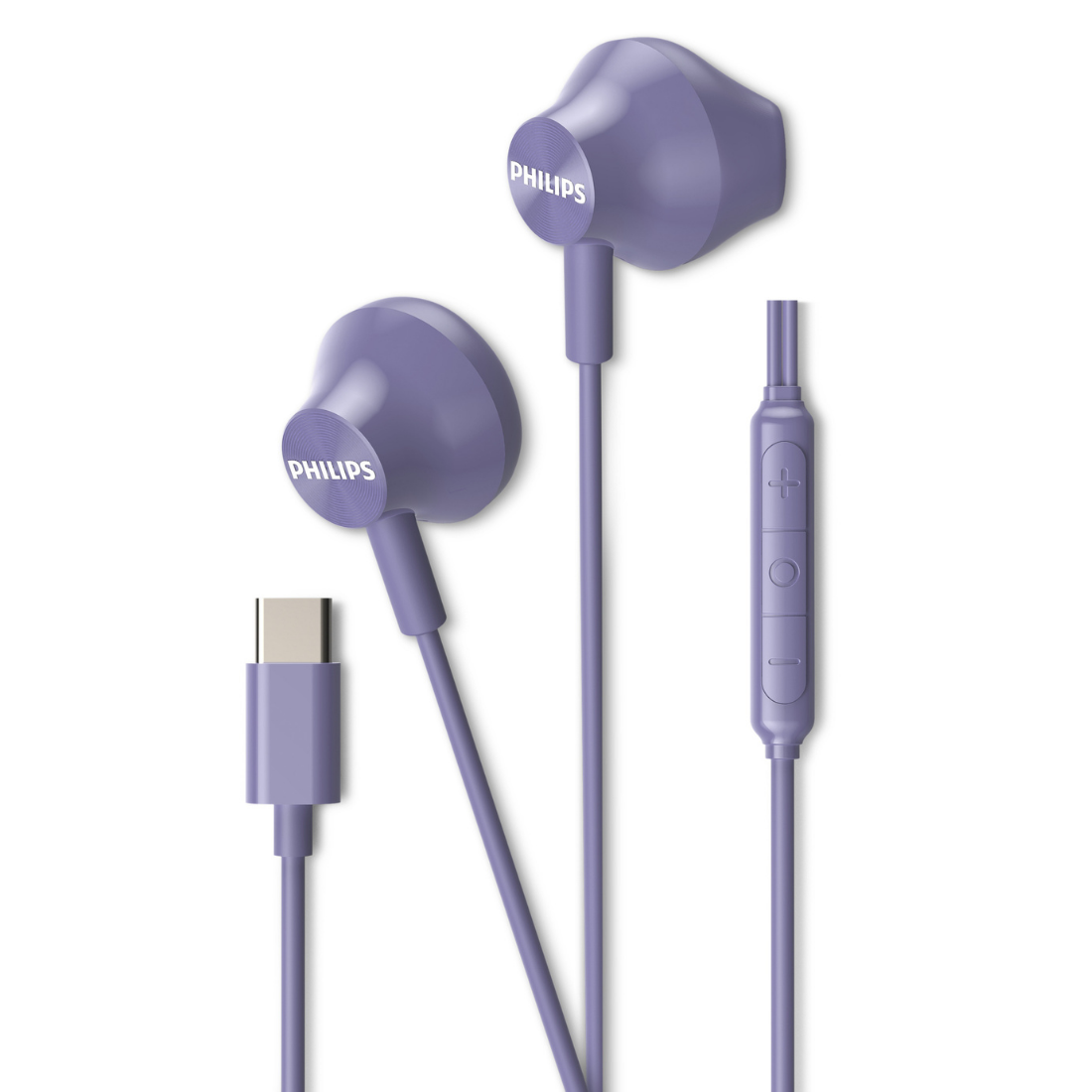 Philips Wired Earbuds - USB-C Connector, 14.2mm Large Drivers, Ergonomic Design, Built-in Mic & In-line Remote (TAE2000)