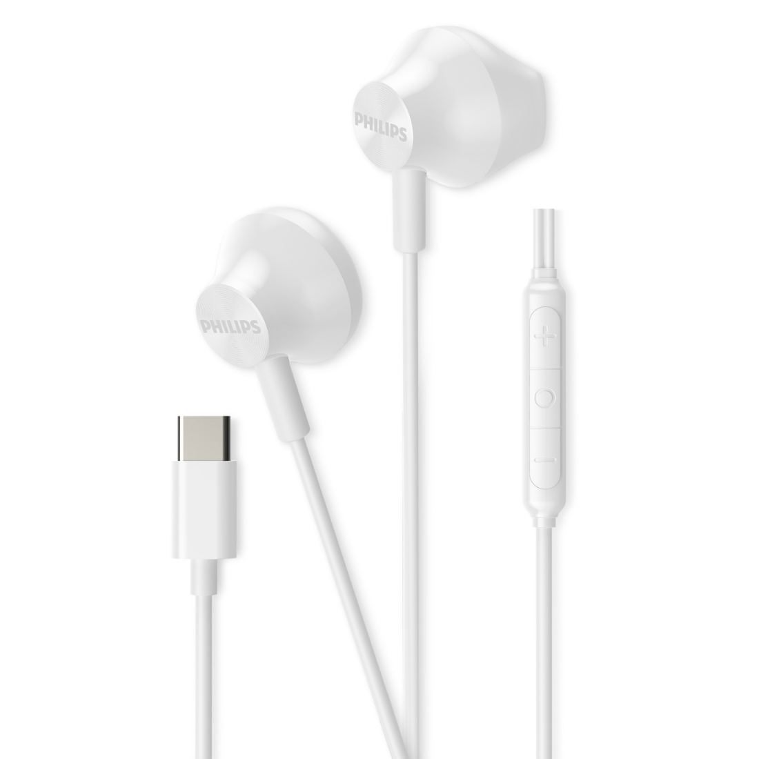 Philips Wired Earbuds - USB-C Connector, 14.2mm Large Drivers, Ergonomic Design, Built-in Mic & In-line Remote (TAE2000)