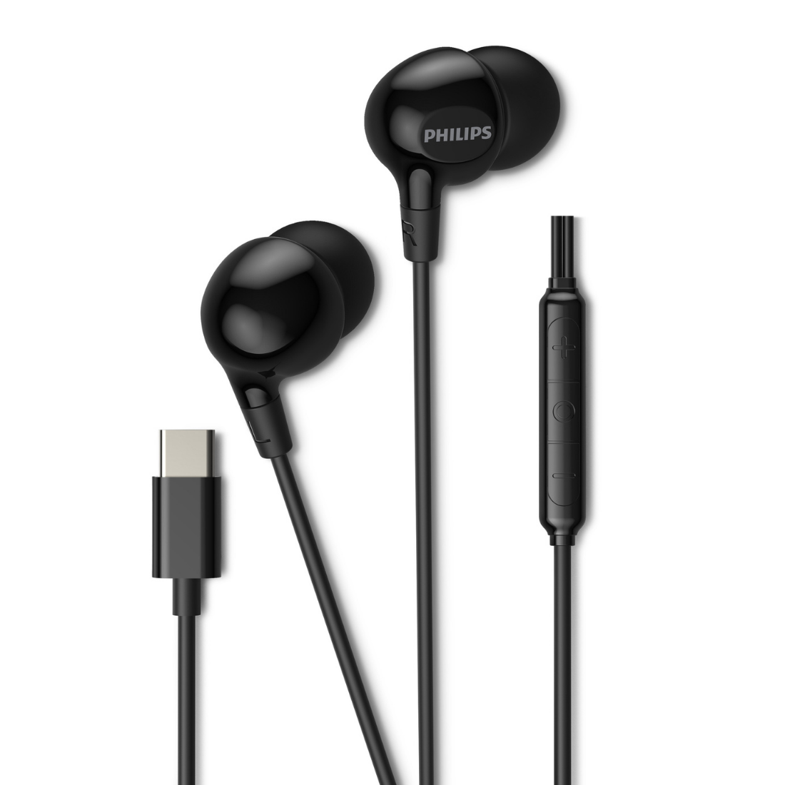 Philips In-Ear Wired Headphones - USB-C Connector, 10mm Drivers, Built-in Mic & Remote, Comfortable Ergonomic Fit (TAE2100)
