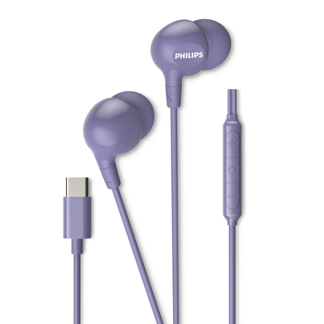 Philips In-Ear Wired Headphones - USB-C Connector, 10mm Drivers, Built-in Mic & Remote, Comfortable Ergonomic Fit (TAE2100)