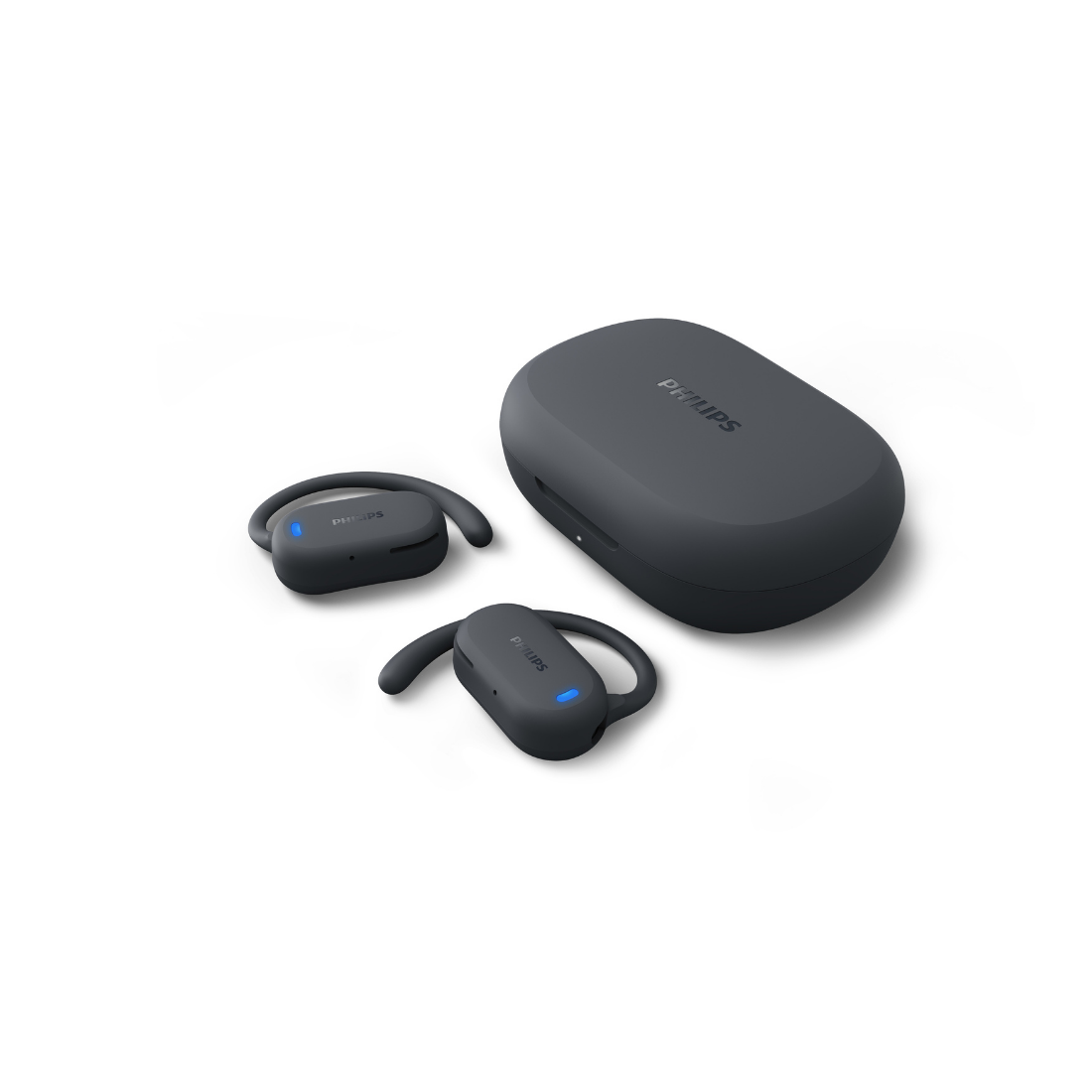 Philips Open-Ear Wireless Earbuds - 4-Way Adjustable Ear Hooks, Bluetooth 6.0, 36H Playtime, IP55 Dust/Water Resistant, 4-Mic Clear Call (TAQ4000)