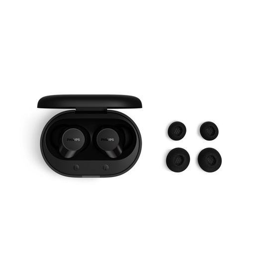 Philips True Wireless Earbuds - Bluetooth 6.0, 24H Playtime, Dynamic Bass, SecureFit, IPX4 Splash Proof (TAT1300)