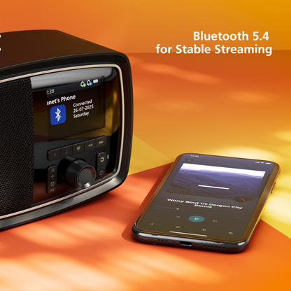 Philips "The Janet" Retro Bluetooth Radio – 50s Classic Design, FM Digital Tuner, 15hr Battery & Color TFT Display (TAV2000FB)