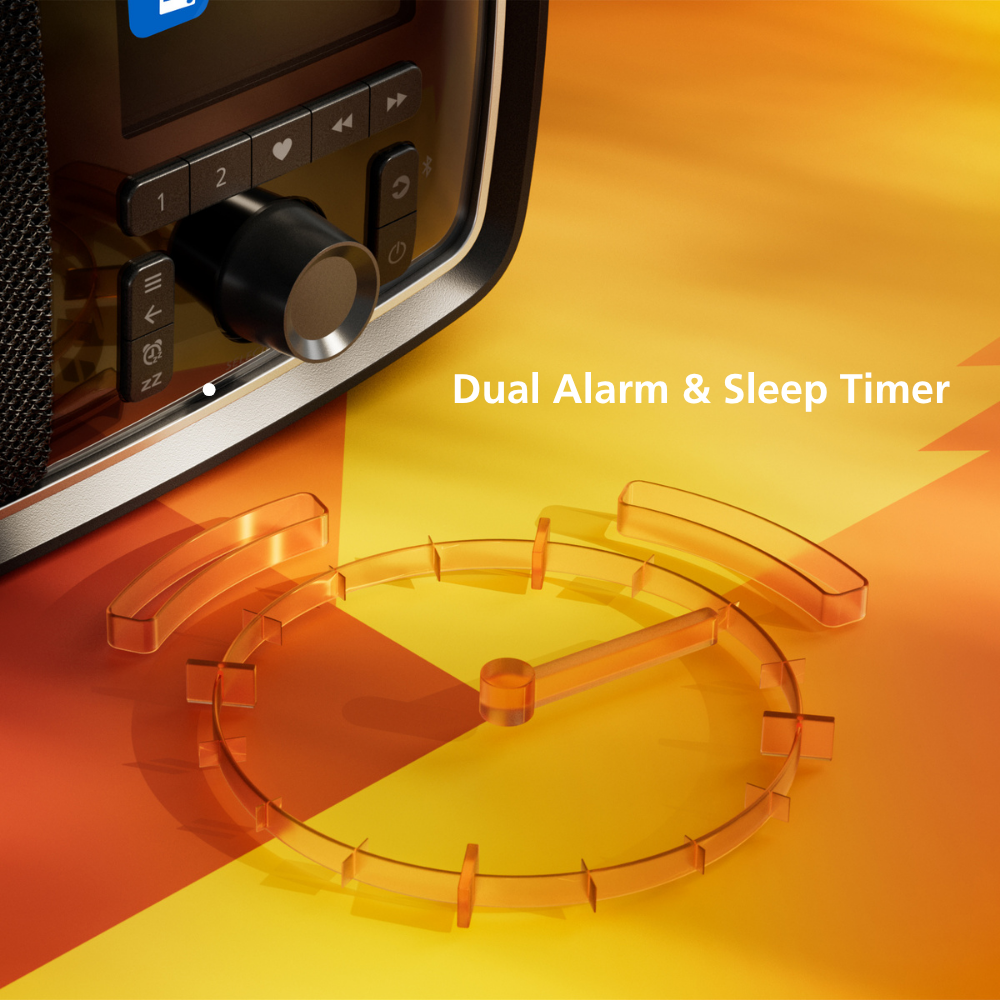 Philips "The Janet" Retro Bluetooth Radio – 50s Classic Design, FM Digital Tuner, 15hr Battery & Color TFT Display (TAV2000FB)