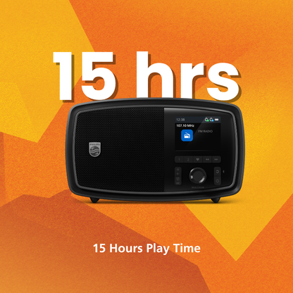 Philips "The Janet" Retro Bluetooth Radio – 50s Classic Design, FM Digital Tuner, 15hr Battery & Color TFT Display (TAV2000FB)