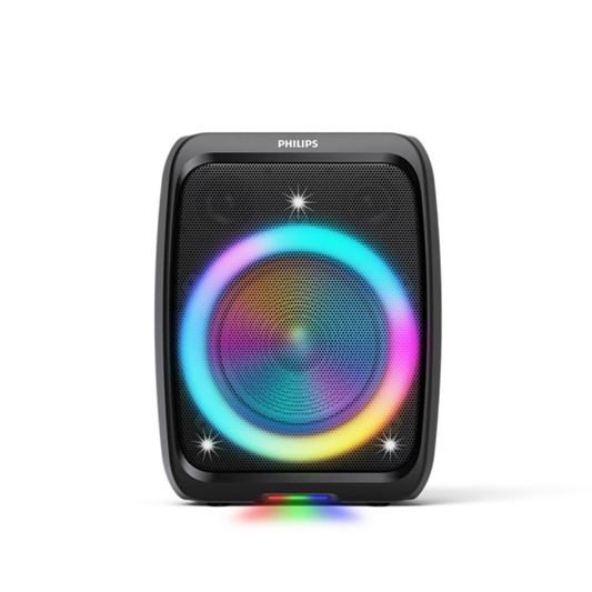 Philips Wireless Karaoke Party Speaker – Loud 120W Outdoor Speaker with Beat-Synced RGB Lights and App Control (TAX3000)