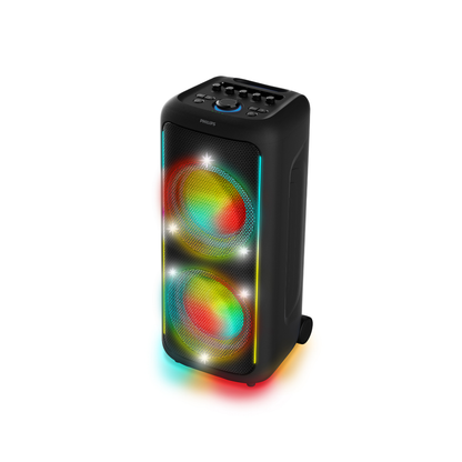 Philips Bluetooth Party Speaker 200W Max, Bass+ Deep Bass, Full-Speaker Lightshow, Karaoke/Guitar Inputs (TAX5000)