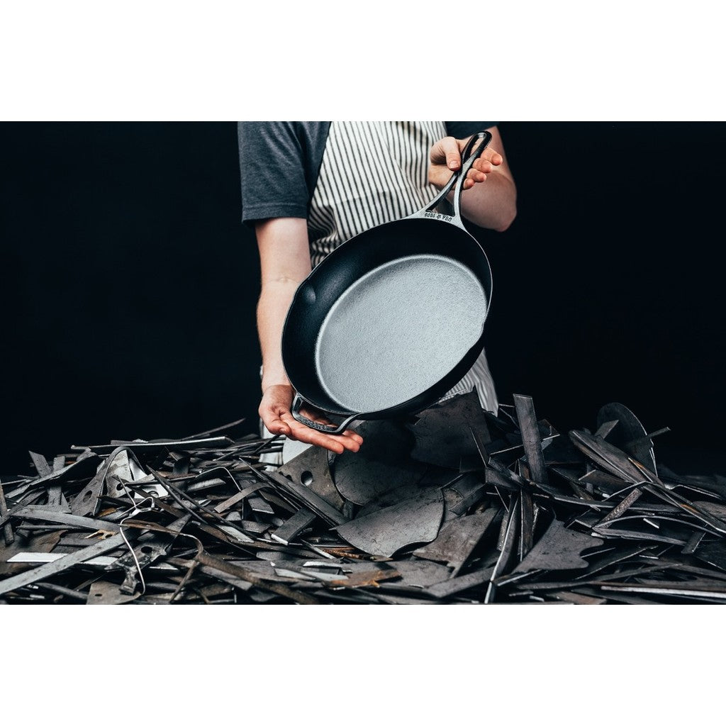 Lodge BL39SK Blacklock 12 Inch Triple Seasoned Cast Iron Skillet, Natural Nonstick Finish, Thin & Lightweight Design