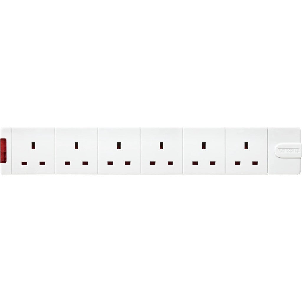 Masterplug TN/ UG/ SXG Double/ Four/ Six Gang Rewireable Trailing Socket with Neon Indicator