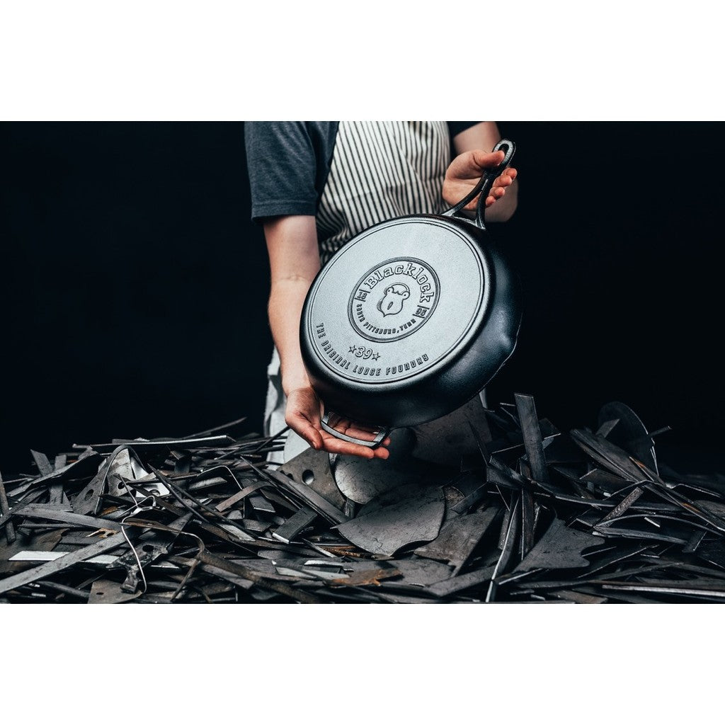 Lodge BL39SK Blacklock 12 Inch Triple Seasoned Cast Iron Skillet, Natural Nonstick Finish, Thin & Lightweight Design