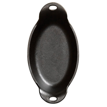 Lodge HMSOV Heat-Treated 9 Ounce Oval Cast Iron Mini Server, Ready To Use