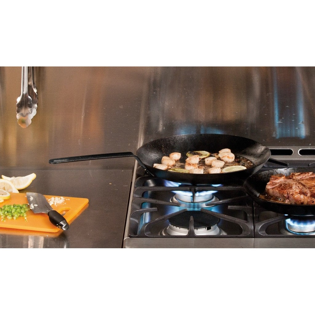 Lodge CRS12- 12 Inch Seasoned Carbon Steel Skillet - Lightweight, Durable, Pre-Seasoned, Perfect for Searing & Frying