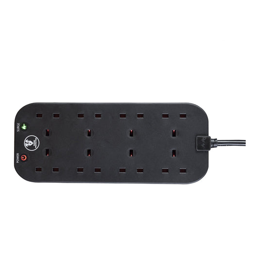 Masterplug Surged Protected 8 Sockets Extension Leads 2 meter White (SRG82N)