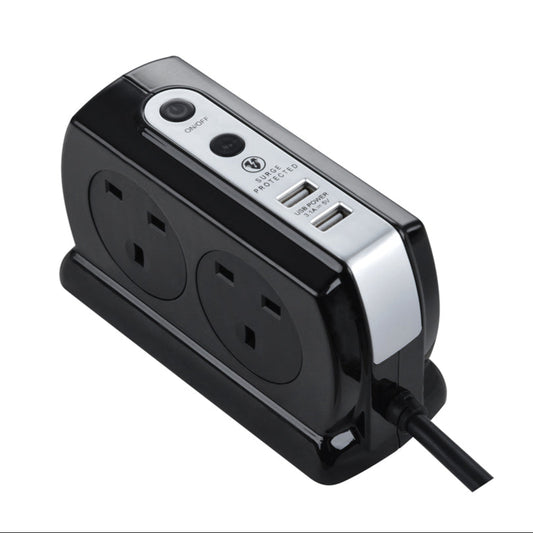 Masterplug Surge Compact Back-To-Back Extension 2 meter (SRGDSU43PB)