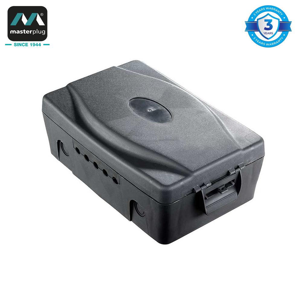 Masterplug | WBX | Weatherproof Box with Five Cable Outlets, Grey | 3 ...